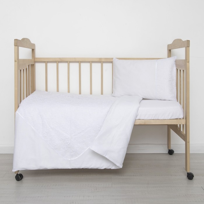 Детское постельное бельё "Грациозо", 120х60 см, 147х112 см, 42х62 см, цвет белый, бязь