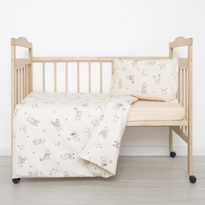 Детское постельное бельё "Я гуляю!", 120х60 см, 147х112 см, 42х62 см, цвет салатовый
