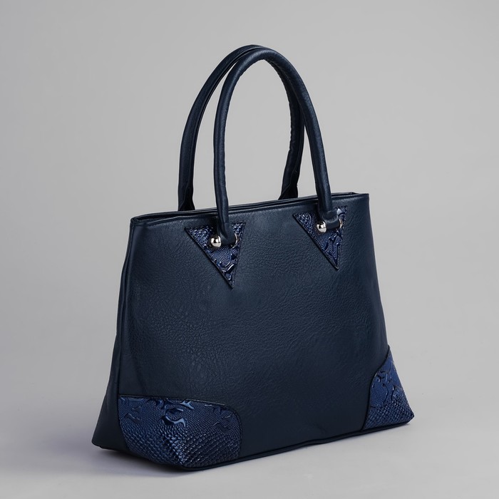 Сумка женская на молнии, 1 отдел с перегородкой, наружный карман, цвет синий