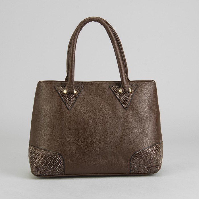 Сумка женская на молнии, 1 отдел с перегородкой, наружный карман, цвет коричневый