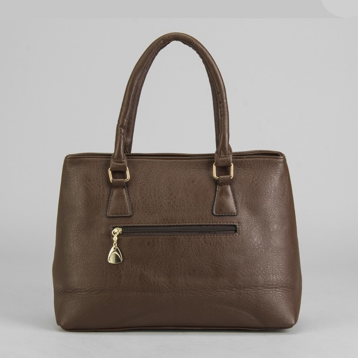 Сумка женская на молнии, 1 отдел с перегородкой, наружный карман, цвет коричневый