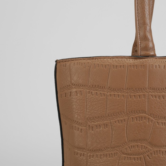 Сумка женская на молнии, 1 отдел с перегородкой, наружный карман, цвет хаки