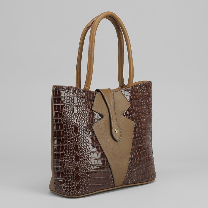 Сумка женская на молнии, 1 отдел с перегородкой, наружный карман, цвет хаки