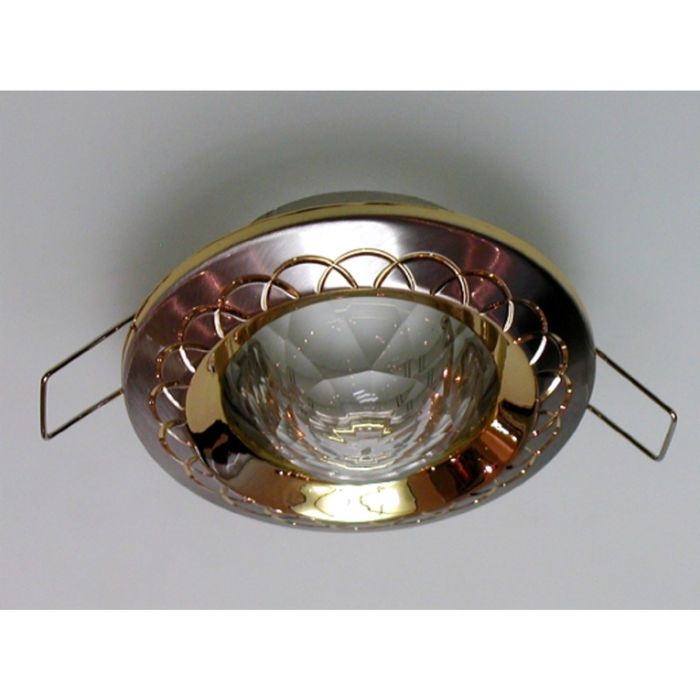 Светильник встраиваемый точечный Linvel MR16 GU5.3 MS14 SN/G с цепочкой +полусф."пузырьки"