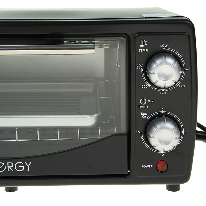 Духовой шкаф электрический ENERGY GT09-B, 700 Вт, 9 л, таймер, до 240ºС, черный
