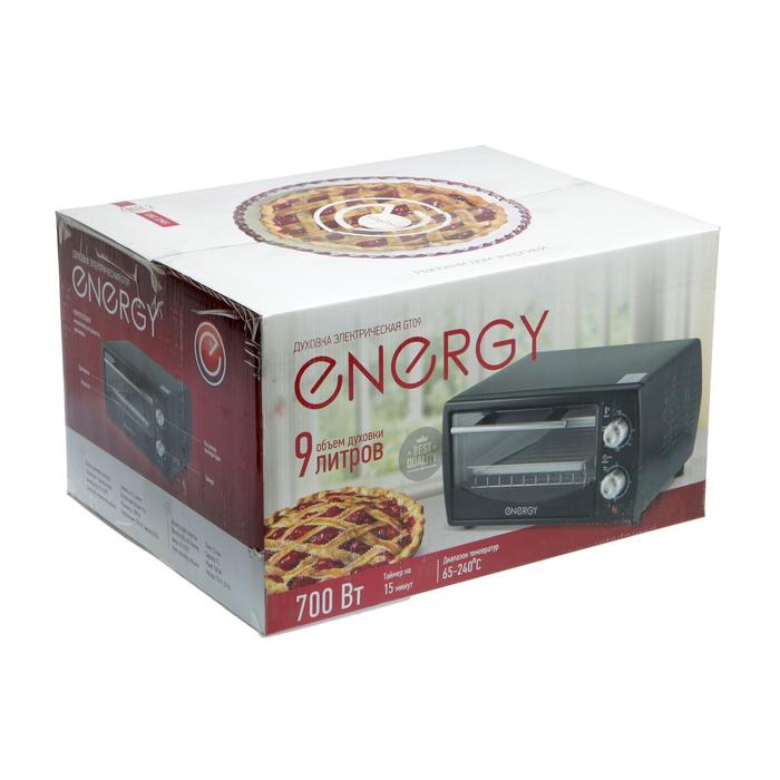 Духовой шкаф электрический ENERGY GT09-B, 700 Вт, 9 л, таймер, до 240ºС, черный