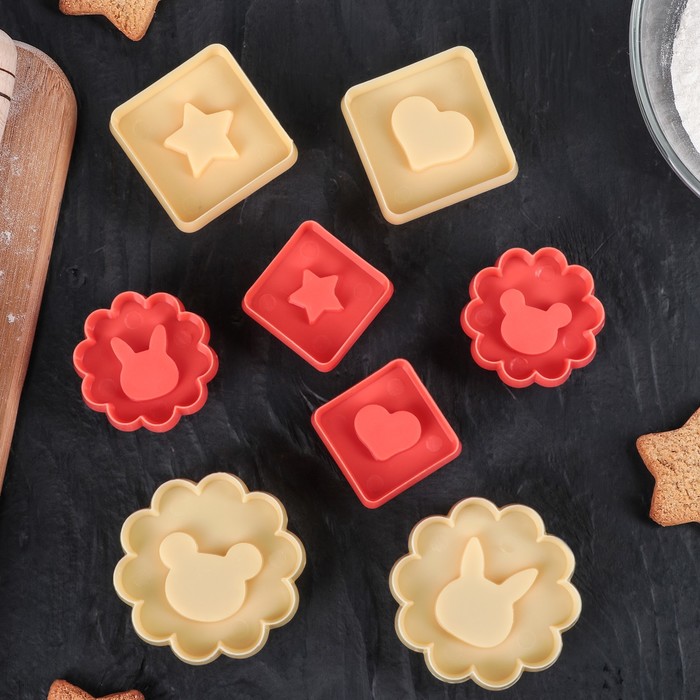 Набор форм для печенья, 8 шт, цвета МИКС