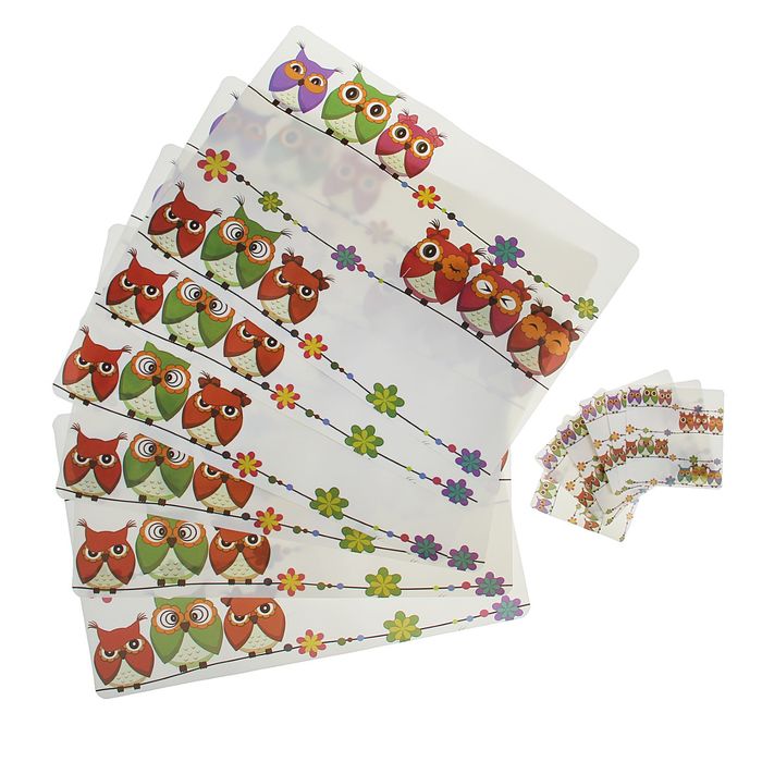 Набор салфеток кухонных 12 шт "Совята" 6 шт - 42х27 см, 6 шт - 9х9 см