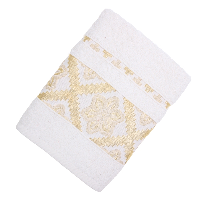 Полотенце махровое DO&CO жаккард 50*90 GELIDONYA, цв. кремовый