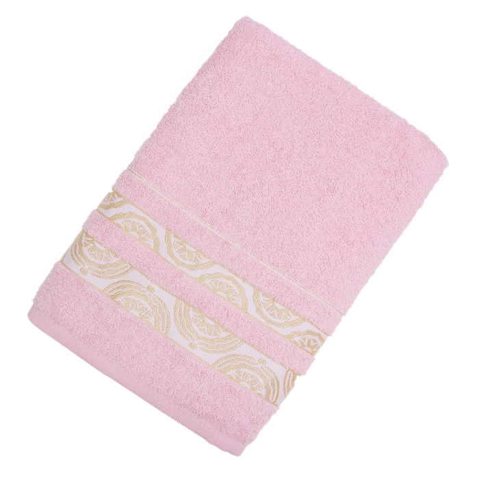 Полотенце махровое DO&CO жаккард 50*90 HINDISTAN, цв. светло-розовый