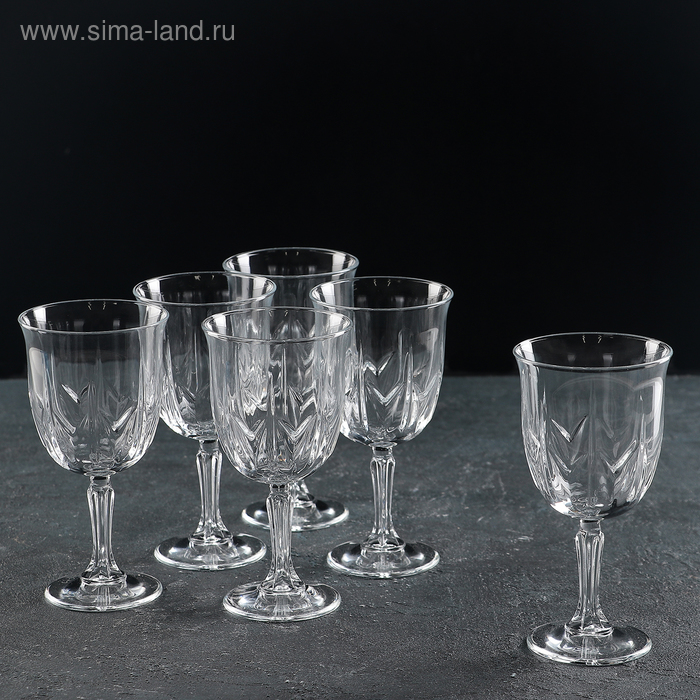 Набор стеклянных бокалов для вина Karat, 270 мл, 6 шт