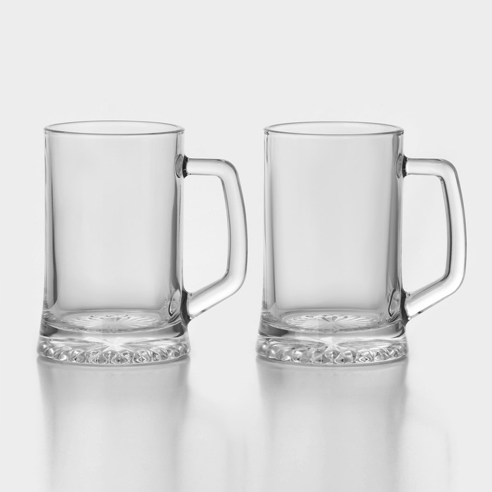 Набор стеклянных кружек для пива Pub, 670 мл, 2 шт набор стеклянных стаканов для пива pub 412 мл 2 шт