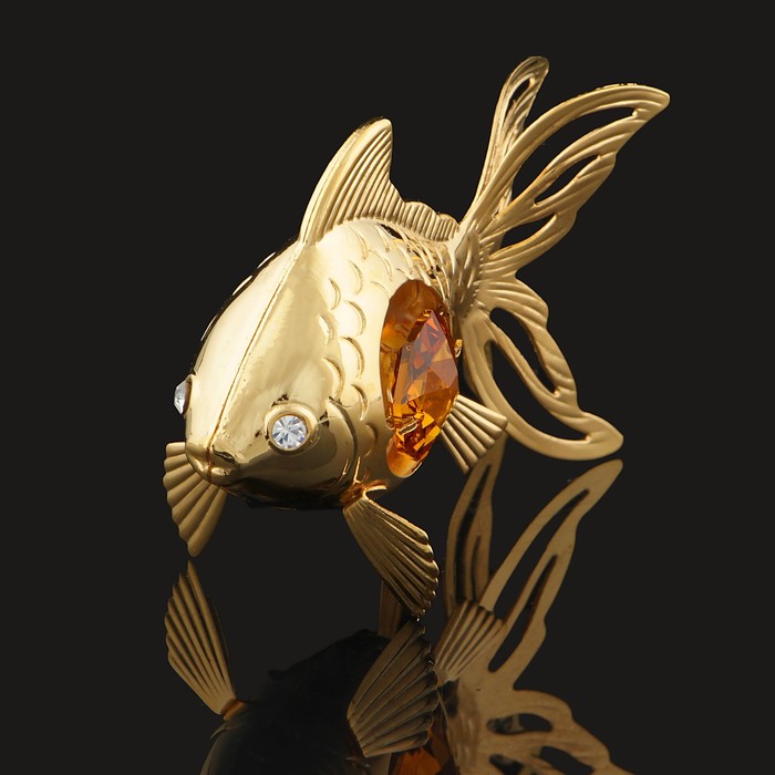 Сувенир «Золотая рыбка», 6×3×4,5 см, с кристаллами