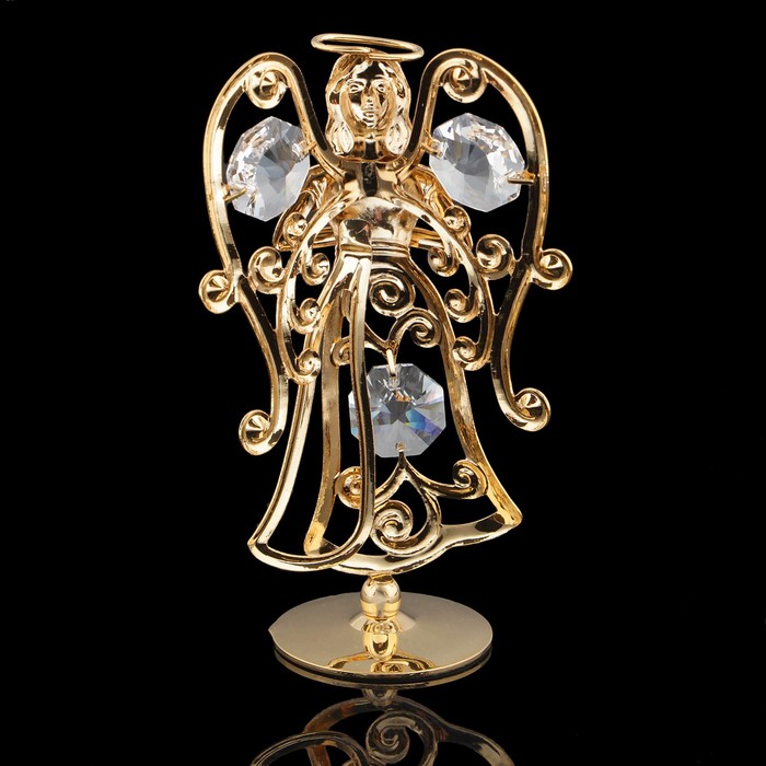 Сувенир «Ангелочек», на подставке, с кристаллами Сваровски, 9 см