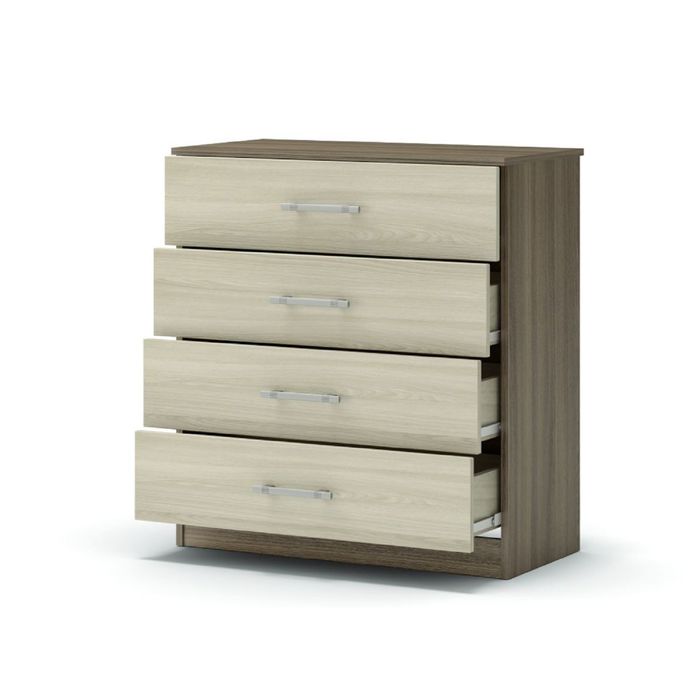 Комод Камея с 4-мя ящиками 800x420x876 ясень шимо темный/ясень шимо светлый