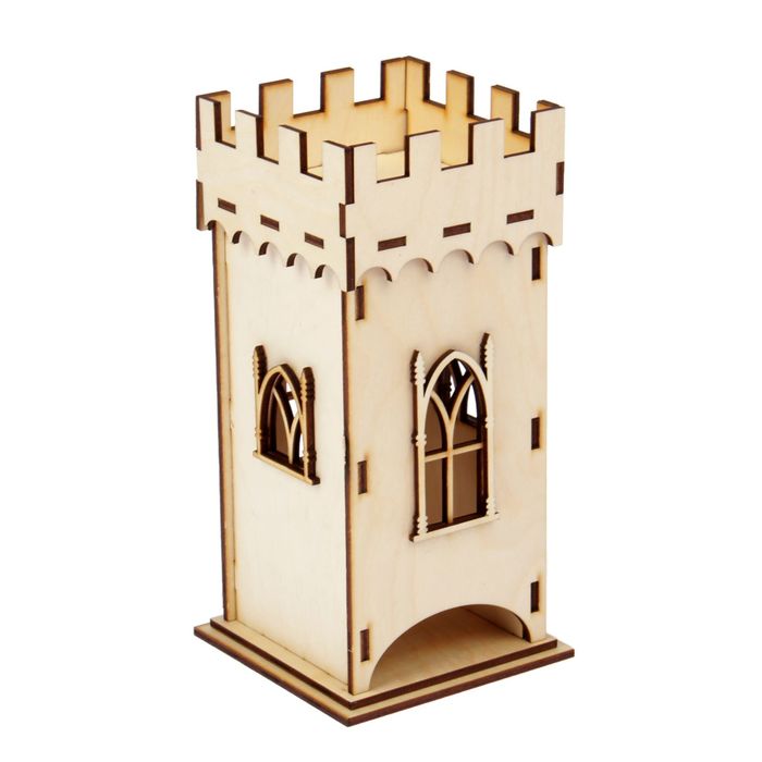 Чайный домик из фанеры "Крепость" высота 20 см (набор 15 деталей)