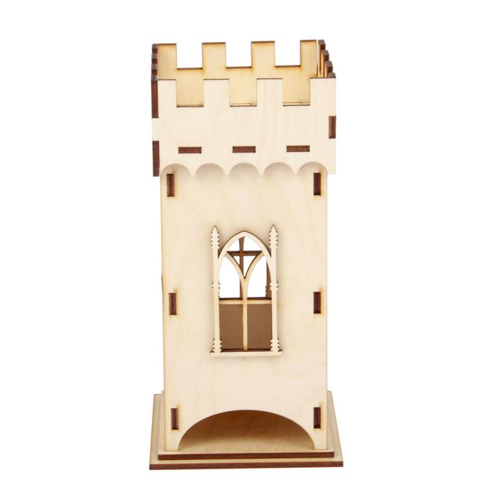 Чайный домик из фанеры "Крепость" высота 20 см (набор 15 деталей)