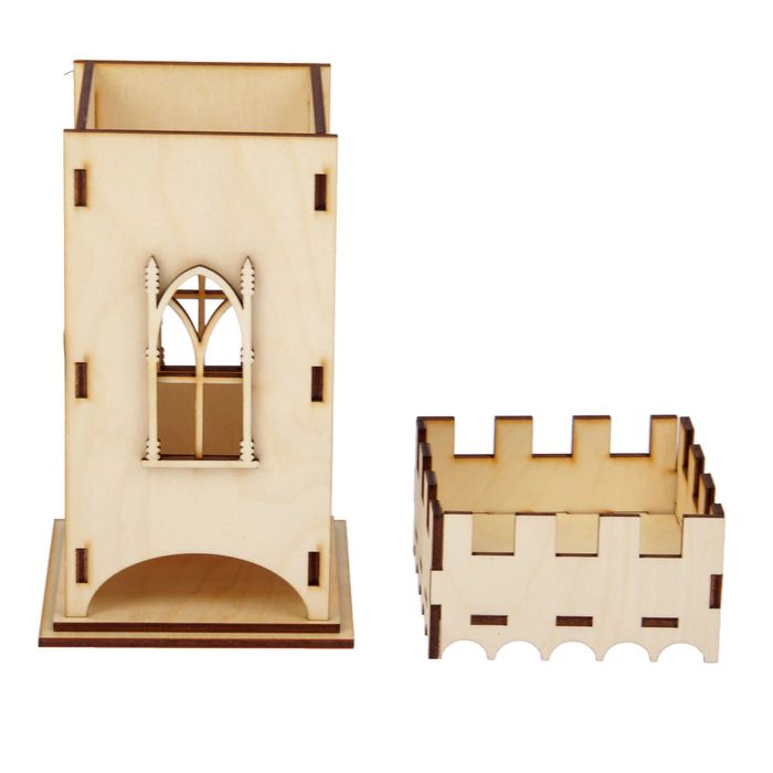 Чайный домик из фанеры "Крепость" высота 20 см (набор 15 деталей)