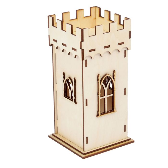 Чайный домик из фанеры "Крепость" высота 20 см (набор 15 деталей)