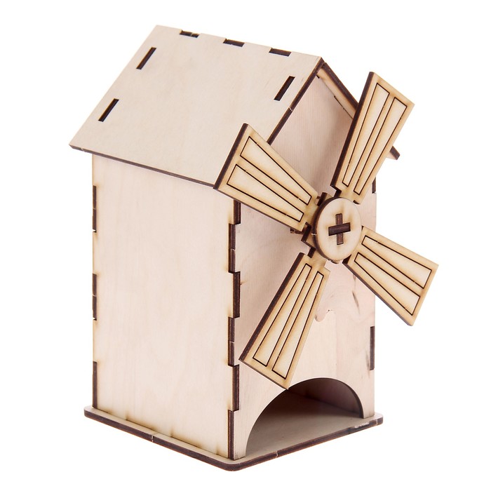 Чайный домик из фанеры "Мельница" высота 17 см (набор 13 деталей)