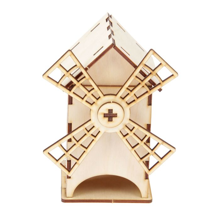 Чайный домик из фанеры "Мельница" высота 17 см (набор 13 деталей)