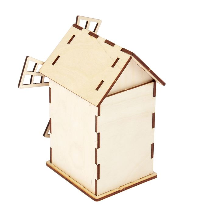 Чайный домик из фанеры "Мельница" высота 17 см (набор 13 деталей)