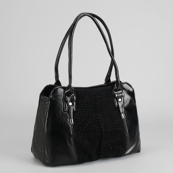 Сумка на молнии, 2 отдела, наружный карман, цвет чёрный