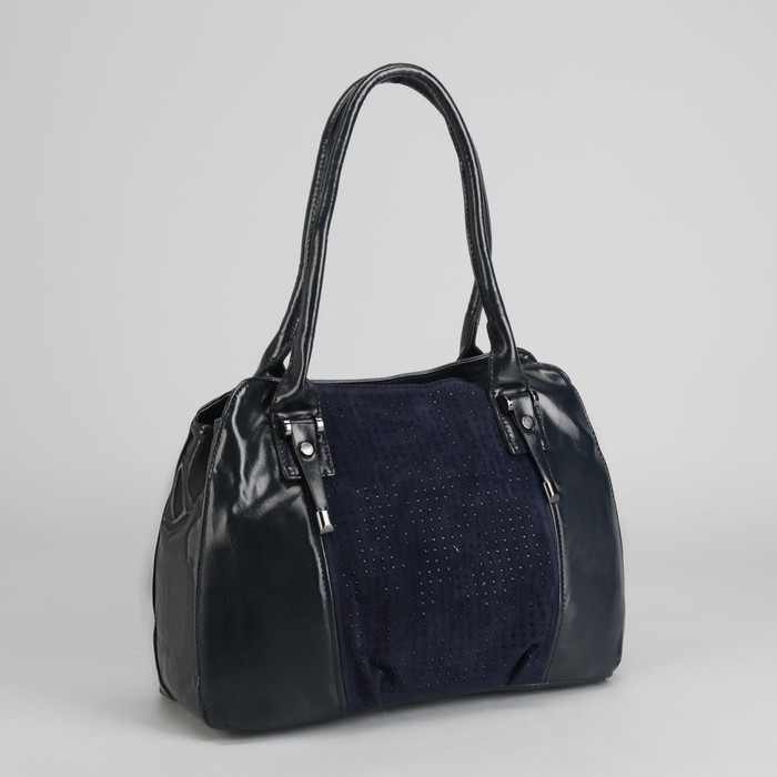 Сумка на молнии, 2 отдела, наружный карман, цвет синий