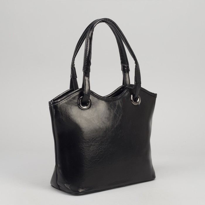 Сумка женская на молнии, 1 отдел с перегородкой, наружный карман, цвет чёрный