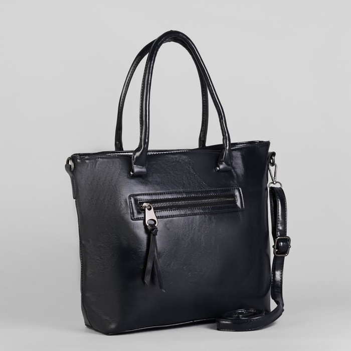 Сумка женская на молнии, 1 отдел с перегородкой, 2 наружных кармана, цвет синий