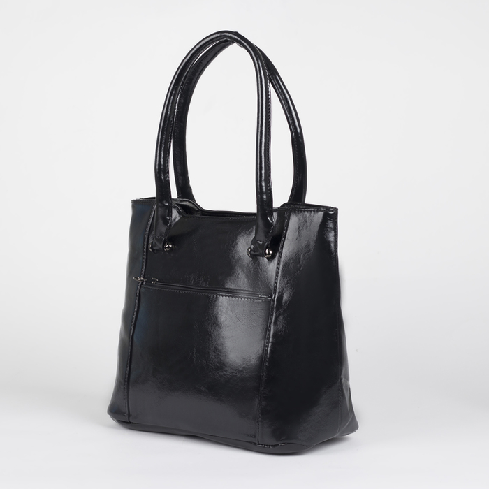 Сумка женская на молнии, 2 отдела на молниях, 2 наружных кармана, цвет чёрный