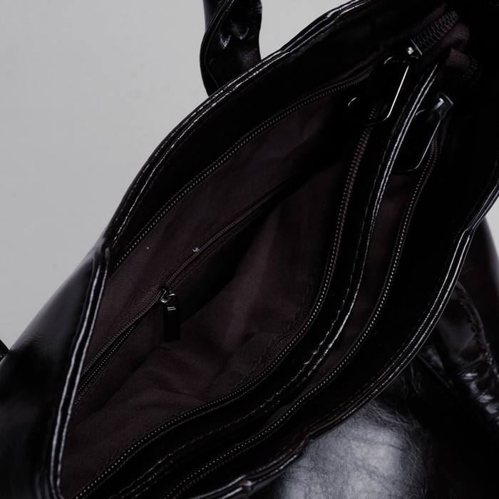 Сумка женская на молнии, 2 отдела на молниях, 2 наружных кармана, цвет коричневый