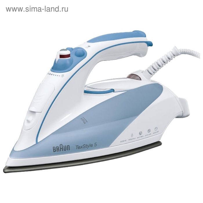 Утюг Braun TS525A, 2000 Вт, алюминиевая подошва, 30 г/мин, 300 мл, белый