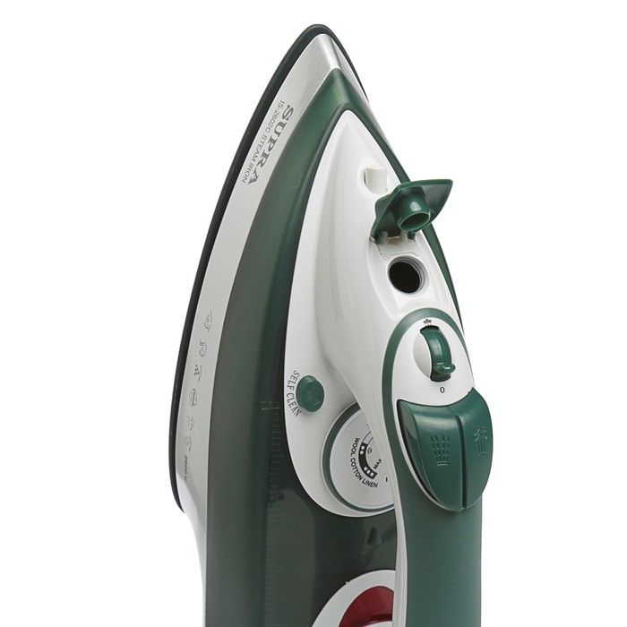 Утюг Supra IS-2602C, 2600 Вт, паровой удар, вертик. отпаривание, керам. подошва, зеленый