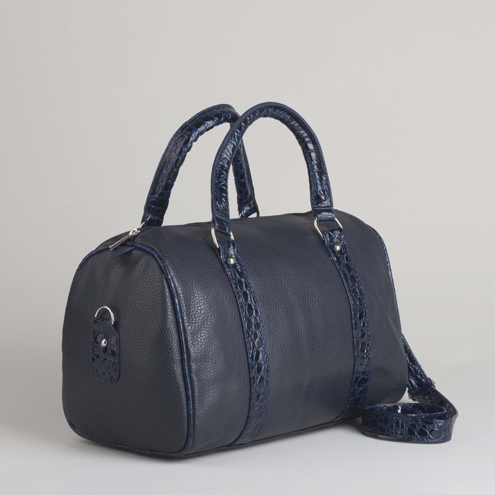 Сумка женская на молнии, 1 отдел, длинный ремень, цвет синий