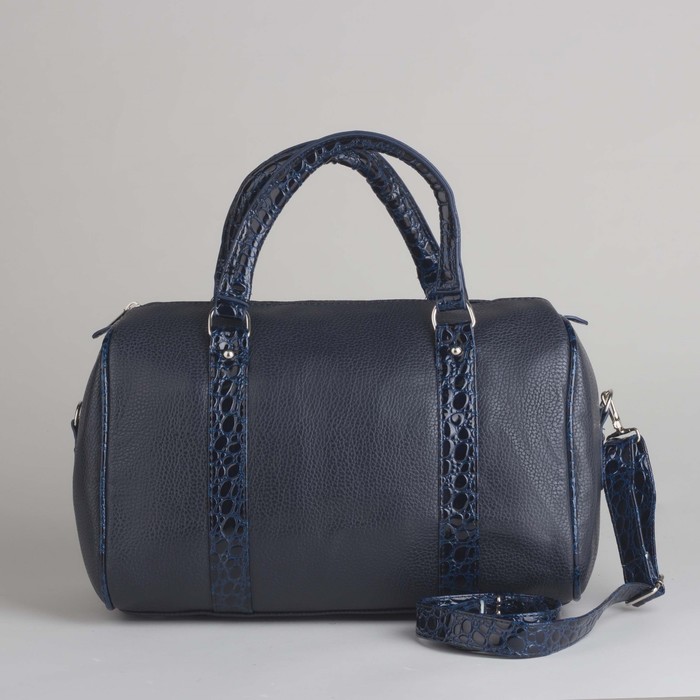 Сумка женская на молнии, 1 отдел, длинный ремень, цвет синий