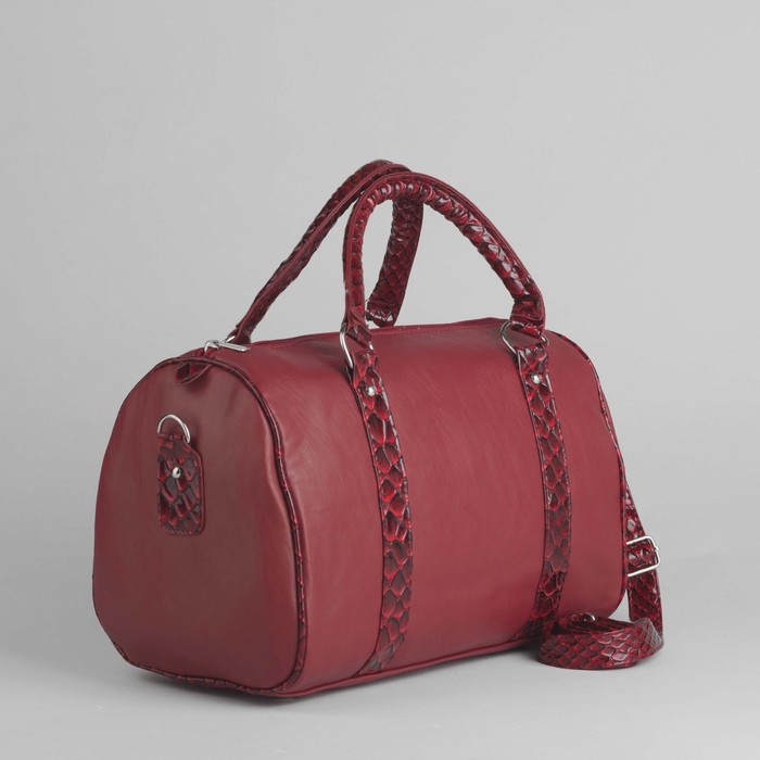 Сумка женская на молнии, 1 отдел, длинный ремень, цвет красный