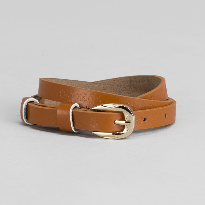 Ремень женский, винт, пряжка под золото, ширина - 1,5см, цвет рыжий