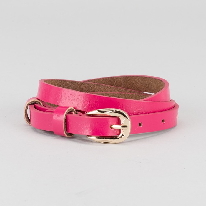 Ремень женский, винт, пряжка под золото, ширина - 1,5см, цвет розовый