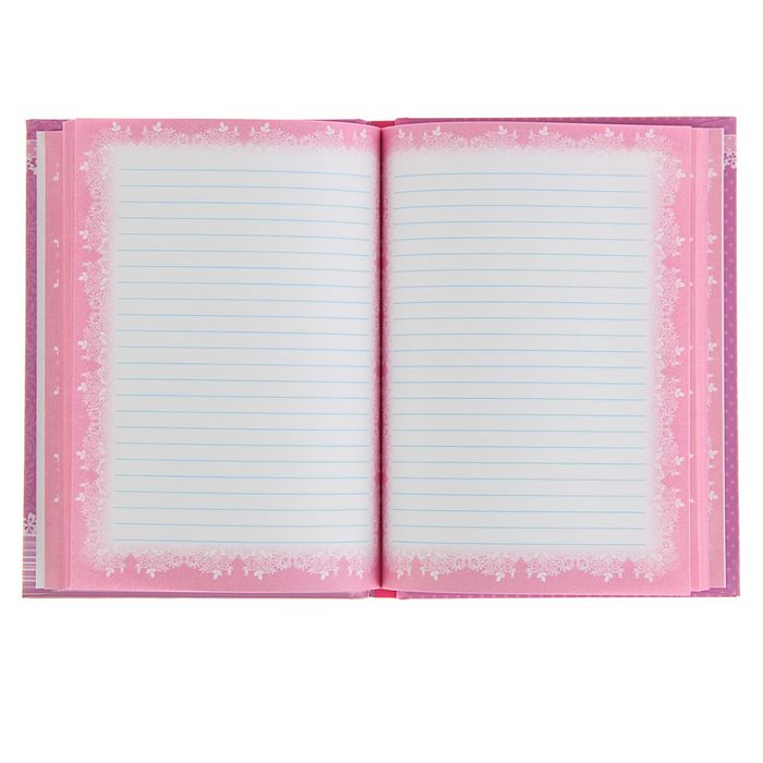 Записная книжка для девочек А6, 80 листов "Любимые цветы", твердая обложка, глиттер