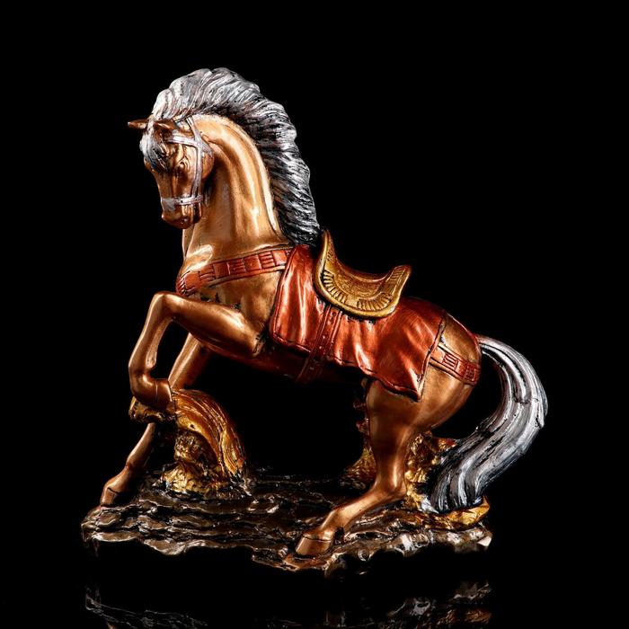 Статуэтка "Конь на дыбах", цвет бронзовый, покрытие лак, гипс, 36 см, микс