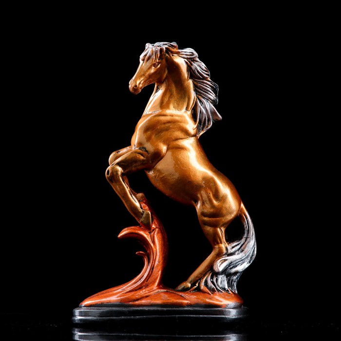 Сувенир Конь на дыбах, бронза, 29 см, микс