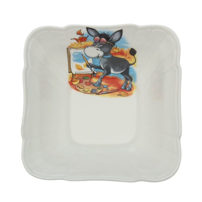 Салатник 270 мл "Квадратный", алфавит, микс