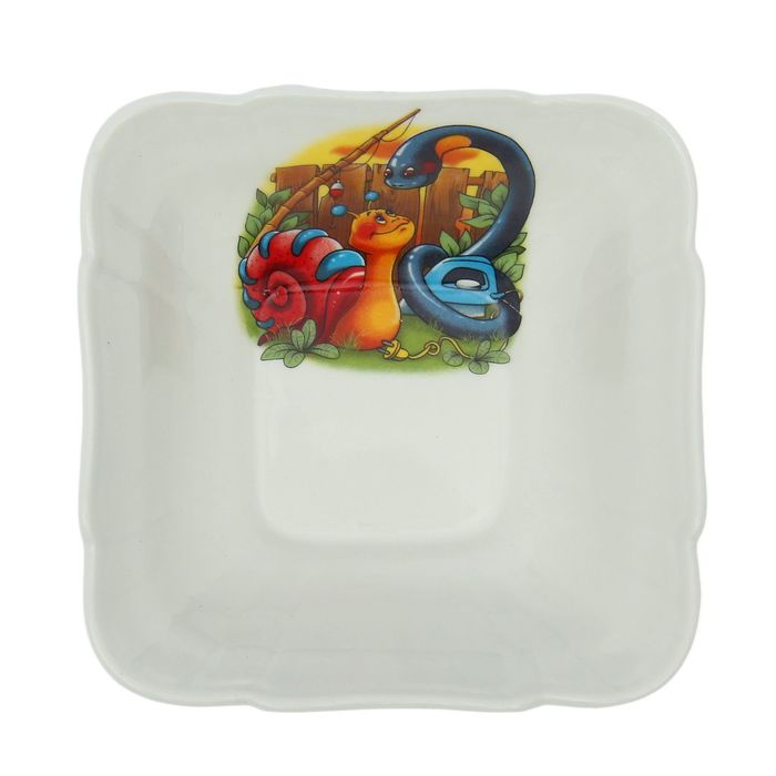 Салатник 270 мл "Квадратный", алфавит, микс