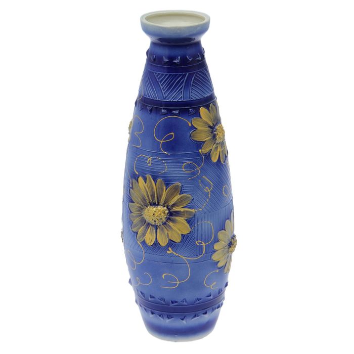 Ваза "Юность" роспись, кобальт, золото, лепка