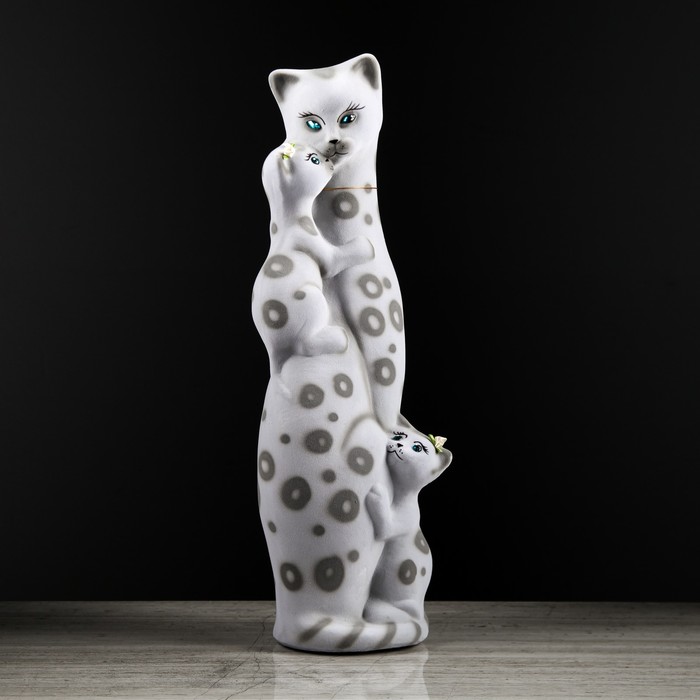 Копилка "Багира мама" большая, флок, серый горох