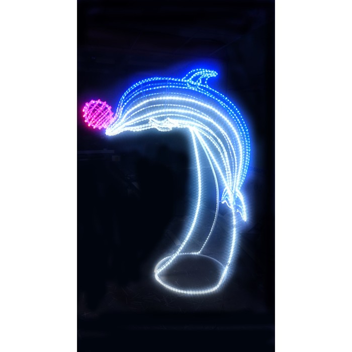 Светодиодная фигура "ДЕЛЬФИН", объемная, 1.5 х 0.65 х 0.55 м, 70 Вт