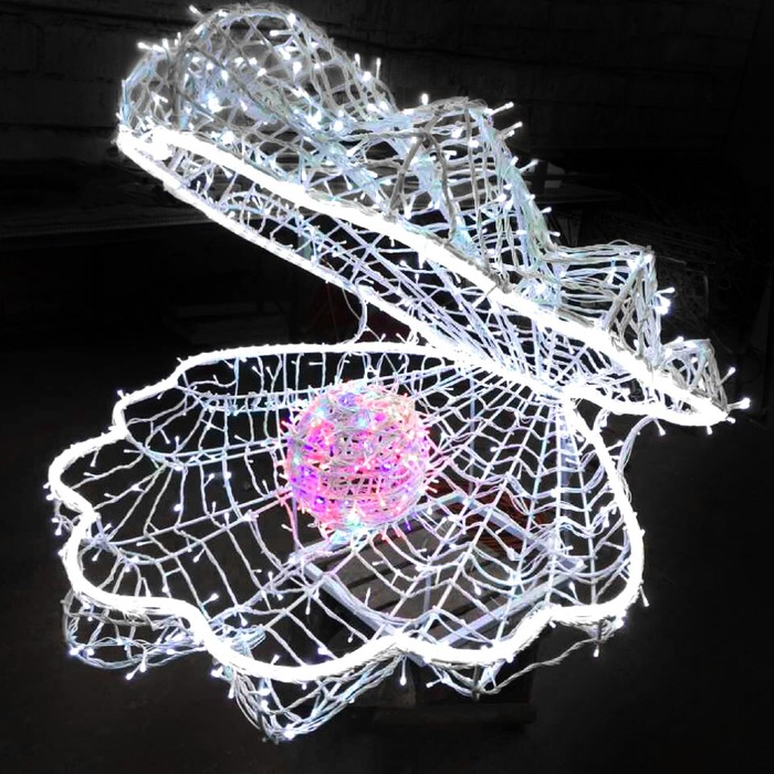 Светодиодная фигура "РАКОВИНА С ЖЕМЧУЖИНОЙ", объемная, 1.8 х 1.5 х 1.5 м, статика, 130Вт   182