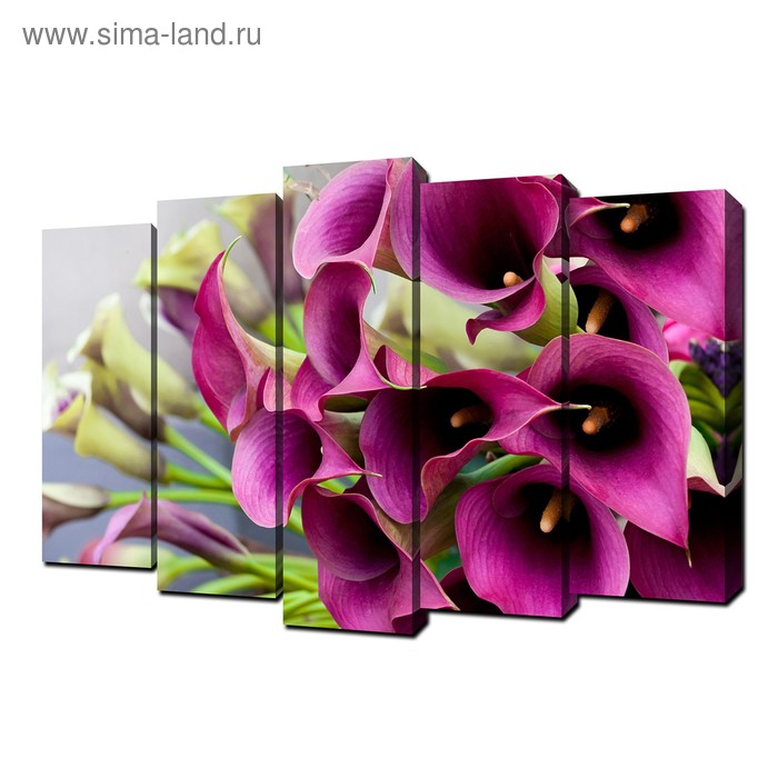 Картина модульная на подрамнике Цветы цвета бордо 125*80 см картина модульная на подрамнике орхидея 125 80 см