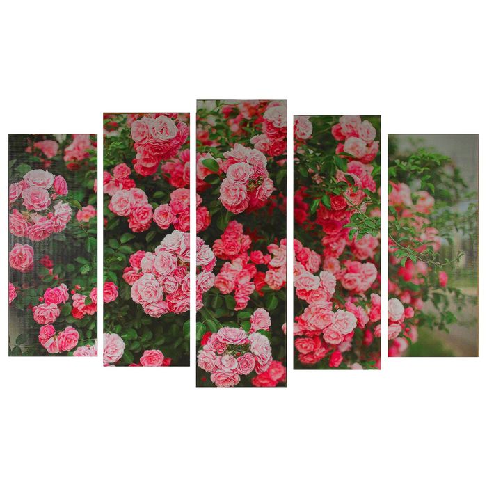 Модульная картина на подрамнике "Цветочный куст", 125×80 см